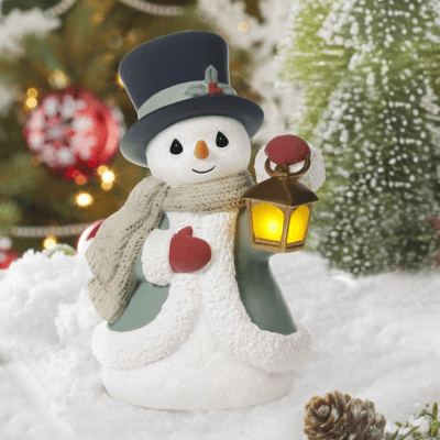 Precious Moments | Let It Snow Snowman Illuminated Musical Figurine