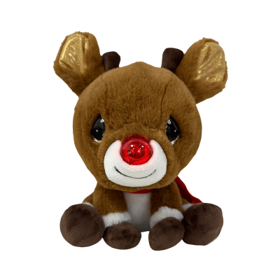 Precious Moments | Rudolph the Red-Nosed Reindeer® Cutie Pet-tudies Exclusive Lighted Musical Plush