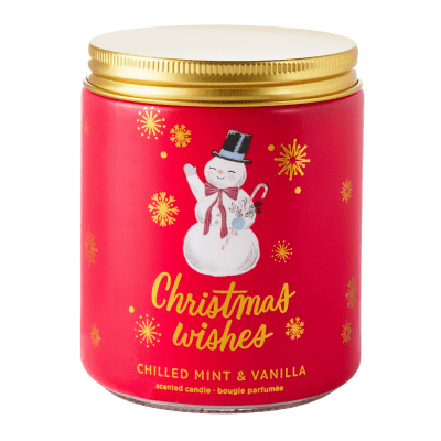 Christmas Wishes Chilled Mint and Vanilla Scented Jar Candle
