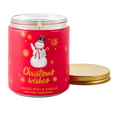 Christmas Wishes Chilled Mint and Vanilla Scented Jar Candle