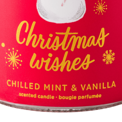 Christmas Wishes Chilled Mint and Vanilla Scented Jar Candle
