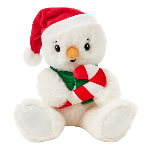 Snowman With Candy Cane Plush