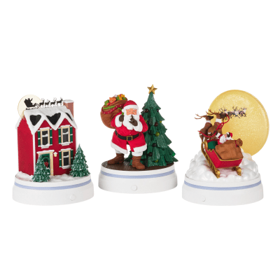 The Night Before Christmas Interactive Figurines With Light and Sound, Set of 3