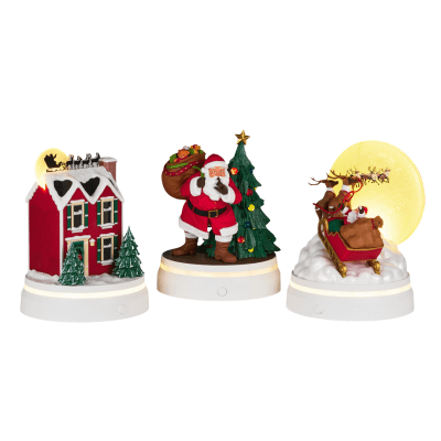 The Night Before Christmas Interactive Figurines With Light and Sound, Set of 3