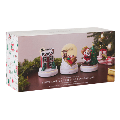 The Night Before Christmas Interactive Figurines With Light and Sound, Set of 3