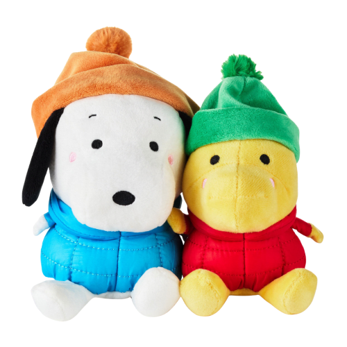 Better Together | Peanuts® Snoopy and Woodstock Puffer Coats Magnetic Plush Pair