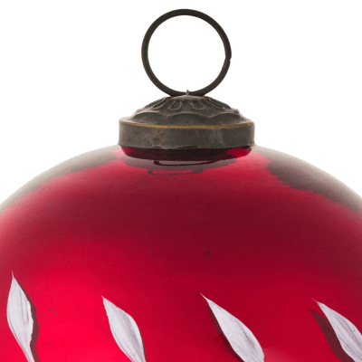 Red Glass Ball Ornament Pine-Scented Candle