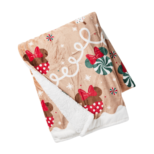 Disney Mickey and Minnie Icons on Gingerbread Throw Blanket
