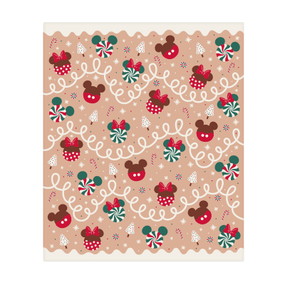Disney Mickey and Minnie Icons on Gingerbread Throw Blanket