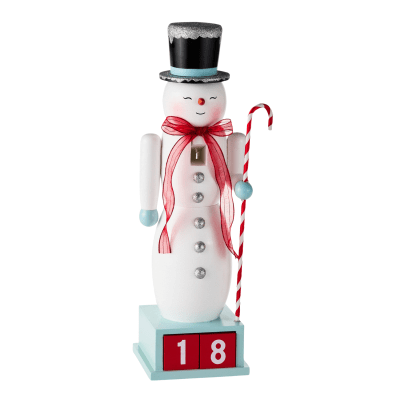 Snowman Christmas Countdown Nutcracker Figurine