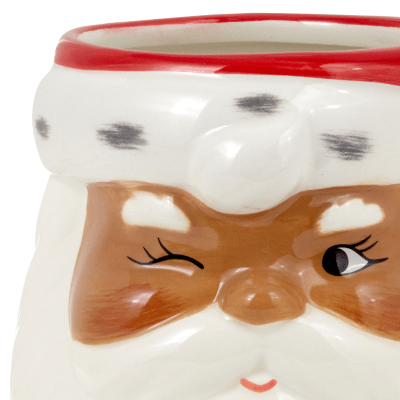Winking Black Santa Holiday Sculpted Mug