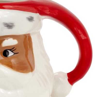 Winking Black Santa Holiday Sculpted Mug