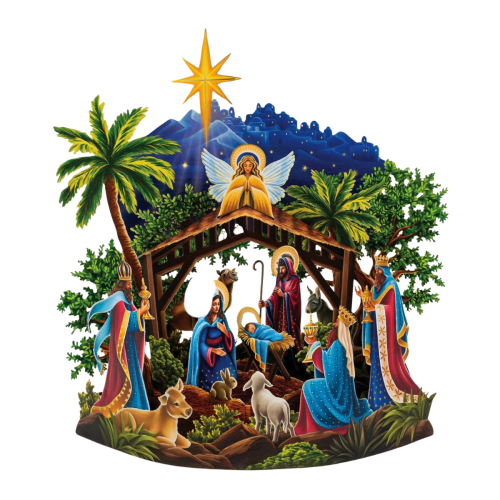 FreshCut Paper | Starlit Nativity Pop-Up Bouquet With Card