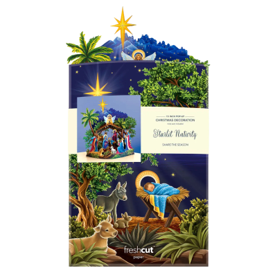 FreshCut Paper | Starlit Nativity Pop-Up Bouquet With Card