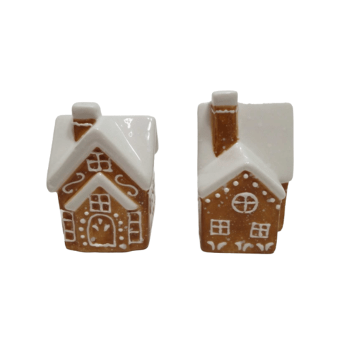 Gingerbread Houses Salt and Pepper Shakers, Set of 2