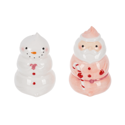 Whipped Cream Snowman & Santa Salt and Pepper Shakers, Set of 2