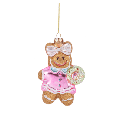 Gingerbread Couple Glass Ornaments