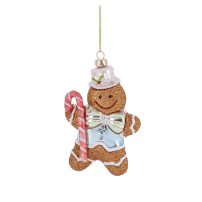 Gingerbread Couple Glass Ornaments