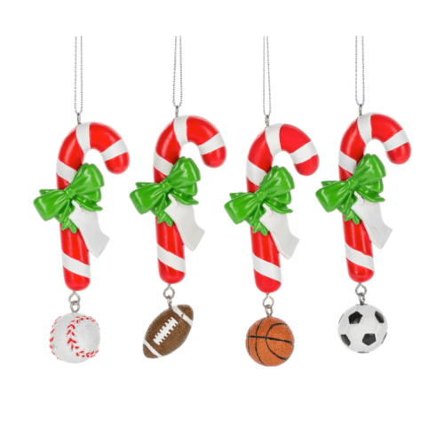 Candy Cane Sports Ornaments