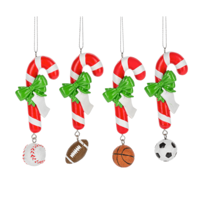 Candy Cane Sports Ornaments