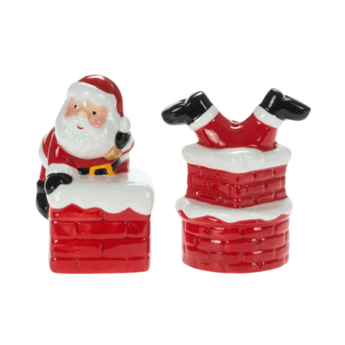 Santa In Chimney Salt and Pepper Shakers, Set of 2