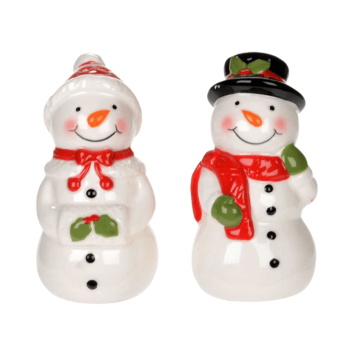 Mr. & Mrs. Snowman Salt and Pepper Shakers, Set of 2