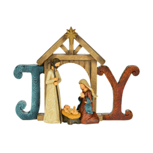 Multi-Coloured Nativity Joy Word Sign Décor
