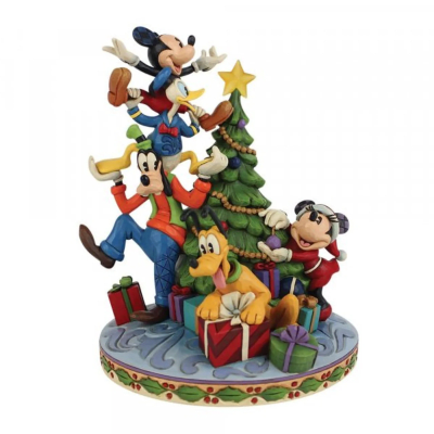 Jim Shore | Disney The Fab Five Decorating The Christmas Tree Illuminated Figurine
