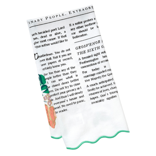 Bridgerton Lady Whistledown's Society Papers Tea Towel, 18x26