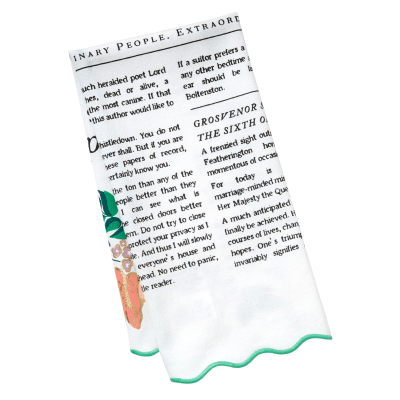 Bridgerton Lady Whistledown's Society Papers Tea Towel, 18x26