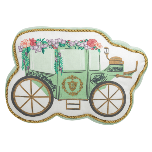 Bridgerton Green Carriage Shaped Throw Pillow