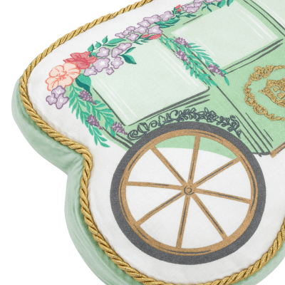 Bridgerton Green Carriage Shaped Throw Pillow