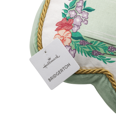 Bridgerton Green Carriage Shaped Throw Pillow