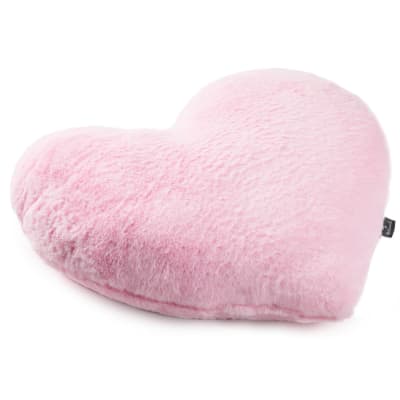 Pink Heart-Shaped Pillow, 17x18