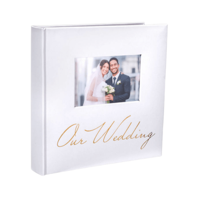Malden Gold Cursive 'Our Wedding' White Photo Album