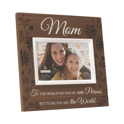 Malden 'Mom' Sunwashed Brown Wooden Picture Frame