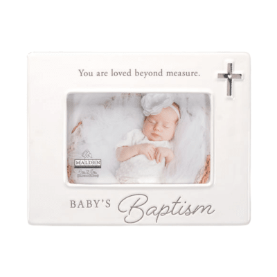 Malden 'Baby's Baptism' White Ceramic Picture Frame