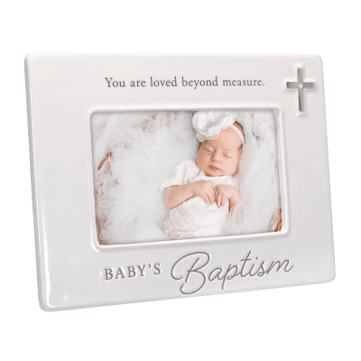Malden 'Baby's Baptism' White Ceramic Picture Frame