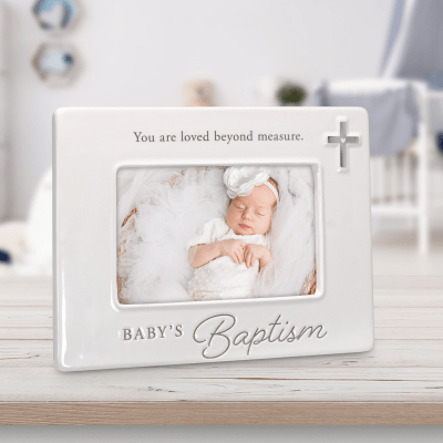 Malden 'Baby's Baptism' White Ceramic Picture Frame