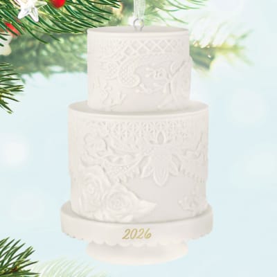 Wedding Cake 2026 Porcelain Ornament