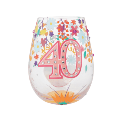 Lolita® Happy 40th Birthday Stemless Wine Glass