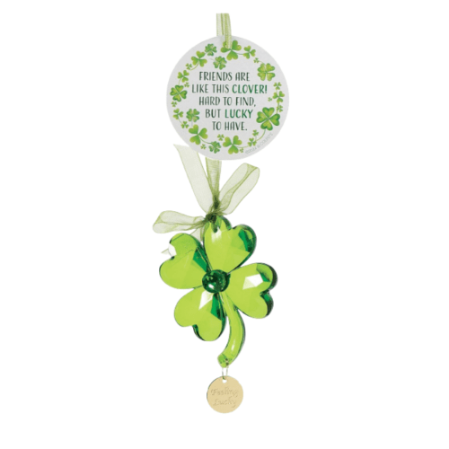 Green Lucky Clover Acrylic Ornament