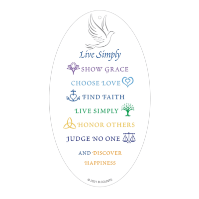 Live Simply Dove Acrylic Ornament