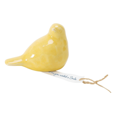 Yellow Smile Messenger Bird Figurine