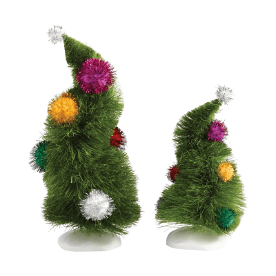 Department 56 | The Grinch™ - Wonky Trees Figurine, Set of 2
