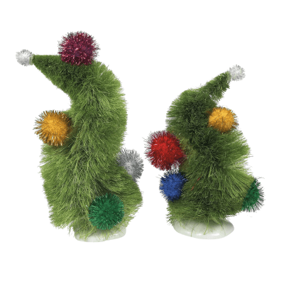 Department 56 | The Grinch™ - Wonky Trees Figurine, Set of 2