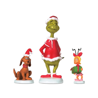 Department 56 | The Grinch™ - Grinch, Max & Cindy-Lou Who Figurines, Set of 3