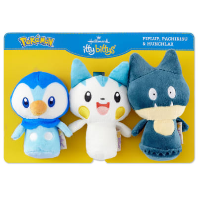 itty bittys® Pokémon Piplup, Munchlax, and Pachirisu Plush, Set of 3