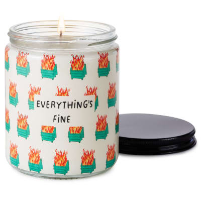 Dumpster Fire Everything's Fine Scented Single-Wick Jar Candle
