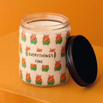 Dumpster Fire Everything's Fine Scented Single-Wick Jar Candle